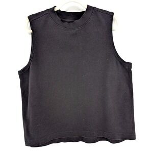 Pact Womens Black Sleeveless Relaxed Fit Top Organic Cotton XL Minimalist Basic